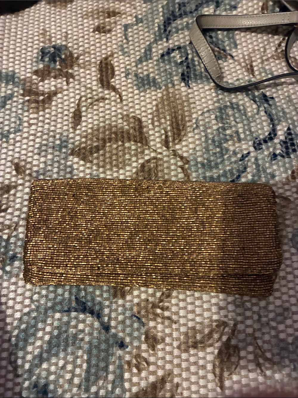 Elegant Gold Beaded Wristlet Clutch